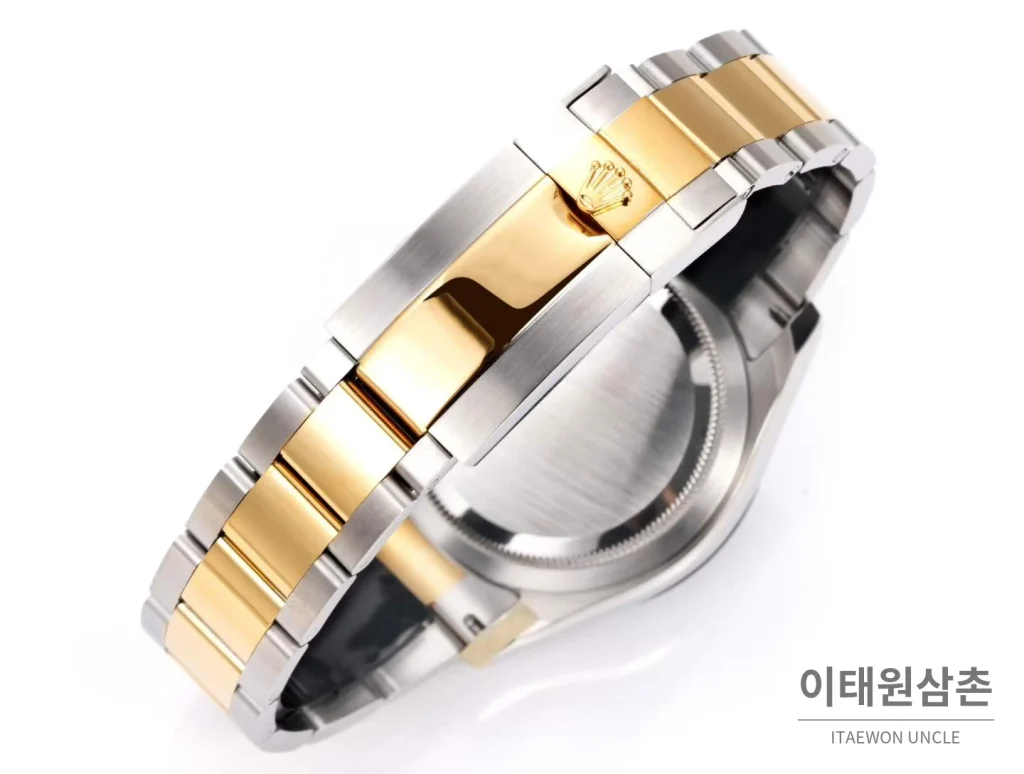 롤렉스 데이토나 크로노그래프 오토매틱 스켈레톤 다이얼 투톤 브레이슬릿 블랙 베젤