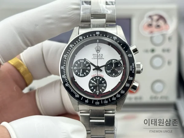 롤렉스 데이토나 뉴먼 팬더다이얼 핸드와인딩 크로노그래프 37mm (5)
