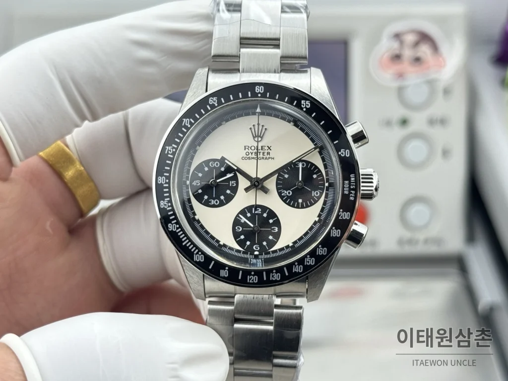 롤렉스 데이토나 뉴먼 팬더다이얼 핸드와인딩 크로노그래프 37mm (7)