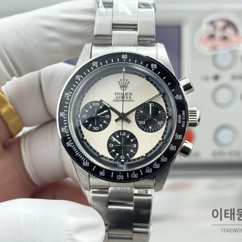 롤렉스 데이토나 뉴먼 팬더다이얼 핸드와인딩 크로노그래프 37mm (7)