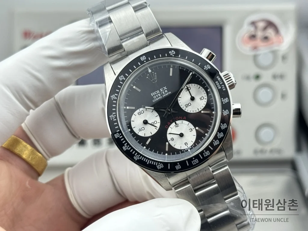 롤렉스 데이토나 뉴먼 팬더다이얼 핸드와인딩 크로노그래프 37mm (2)