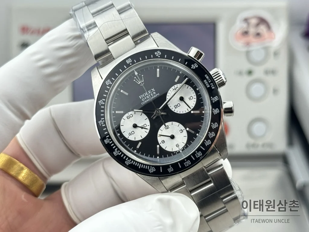 롤렉스 데이토나 뉴먼 팬더다이얼 핸드와인딩 크로노그래프 37mm