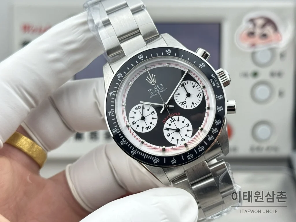 롤렉스 데이토나 뉴먼 팬더다이얼 핸드와인딩 크로노그래프 37mm (3)