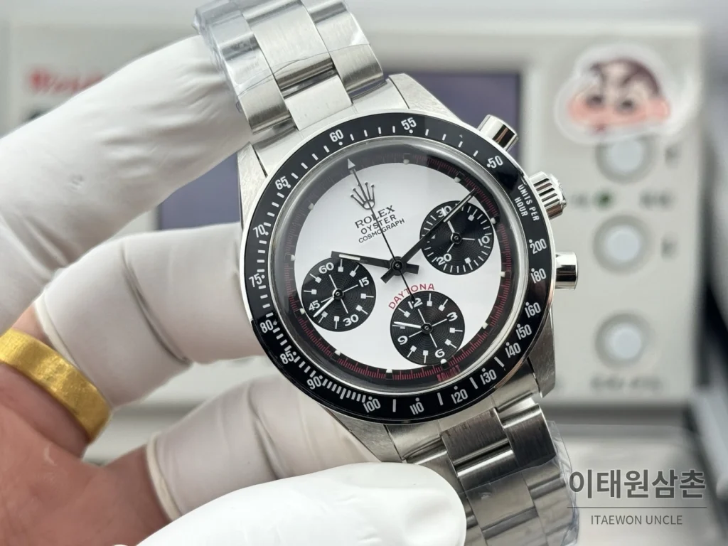 롤렉스 데이토나 뉴먼 팬더다이얼 핸드와인딩 크로노그래프 37mm (5)