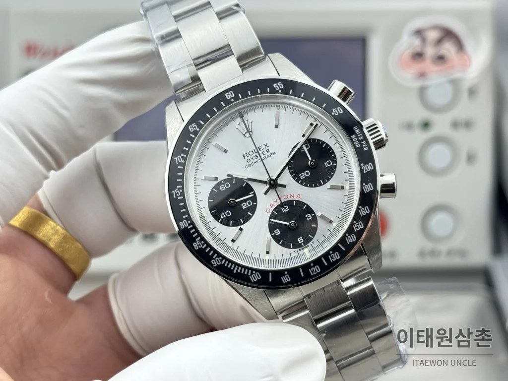 롤렉스 데이토나 뉴먼 팬더다이얼 핸드와인딩 크로노그래프 37mm (6)