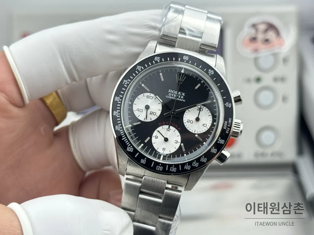 롤렉스 데이토나 뉴먼 팬더다이얼 핸드와인딩 크로노그래프 37mm (2)