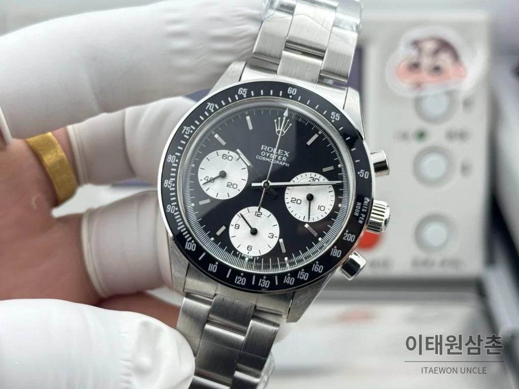 롤렉스 데이토나 뉴먼 팬더다이얼 핸드와인딩 크로노그래프 37mm