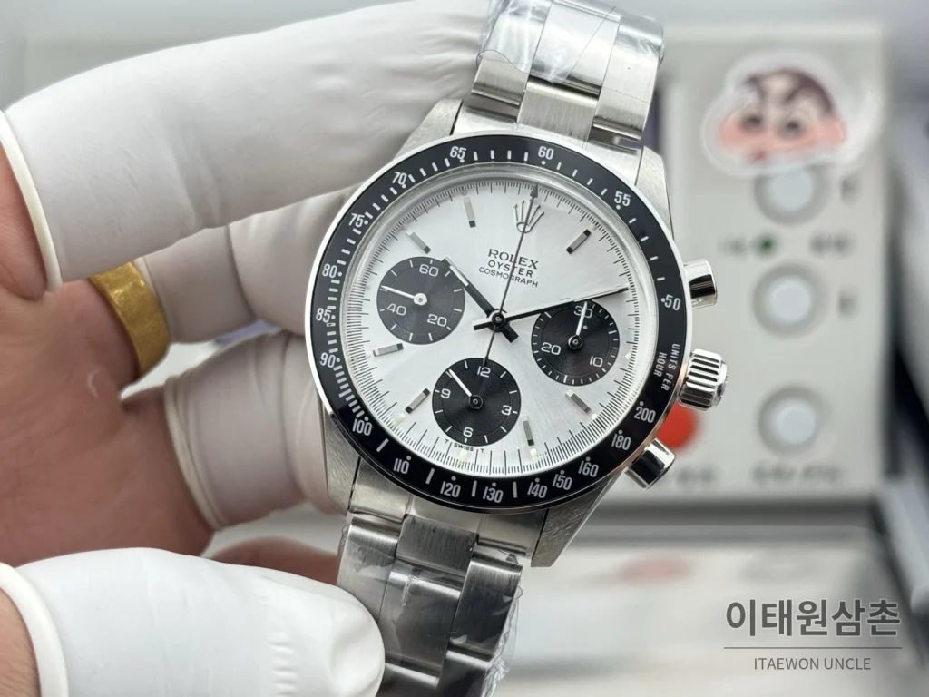 롤렉스 데이토나 뉴먼 팬더다이얼 핸드와인딩 크로노그래프 37mm (4)
