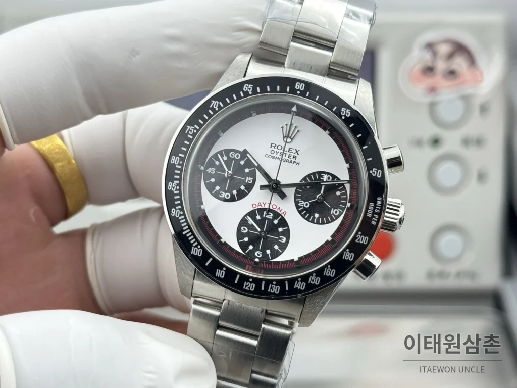 롤렉스 데이토나 뉴먼 팬더다이얼 핸드와인딩 크로노그래프 37mm (5)