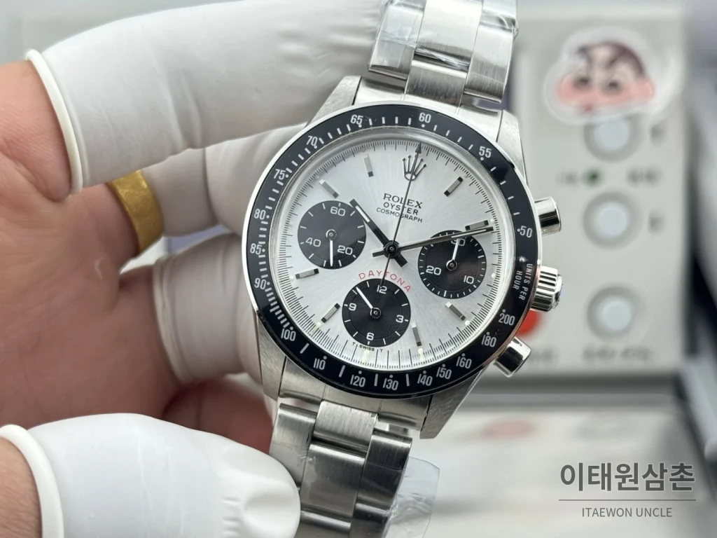 롤렉스 데이토나 뉴먼 팬더다이얼 핸드와인딩 크로노그래프 37mm (6)