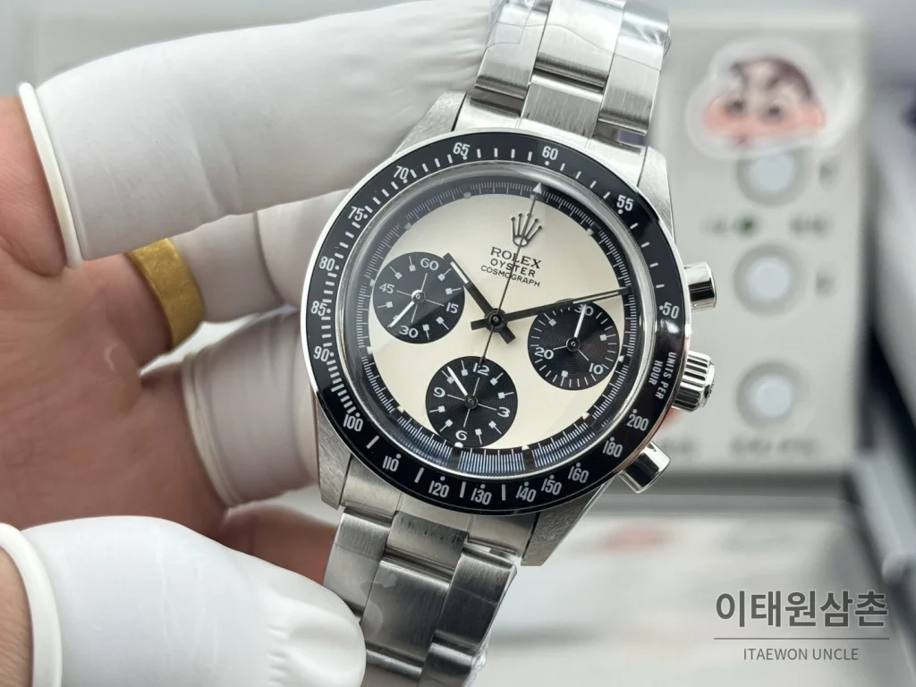 롤렉스 데이토나 뉴먼 팬더다이얼 핸드와인딩 크로노그래프 37mm (7)