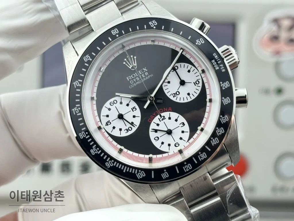 롤렉스 데이토나 뉴먼 팬더다이얼 핸드와인딩 크로노그래프 37mm (3)