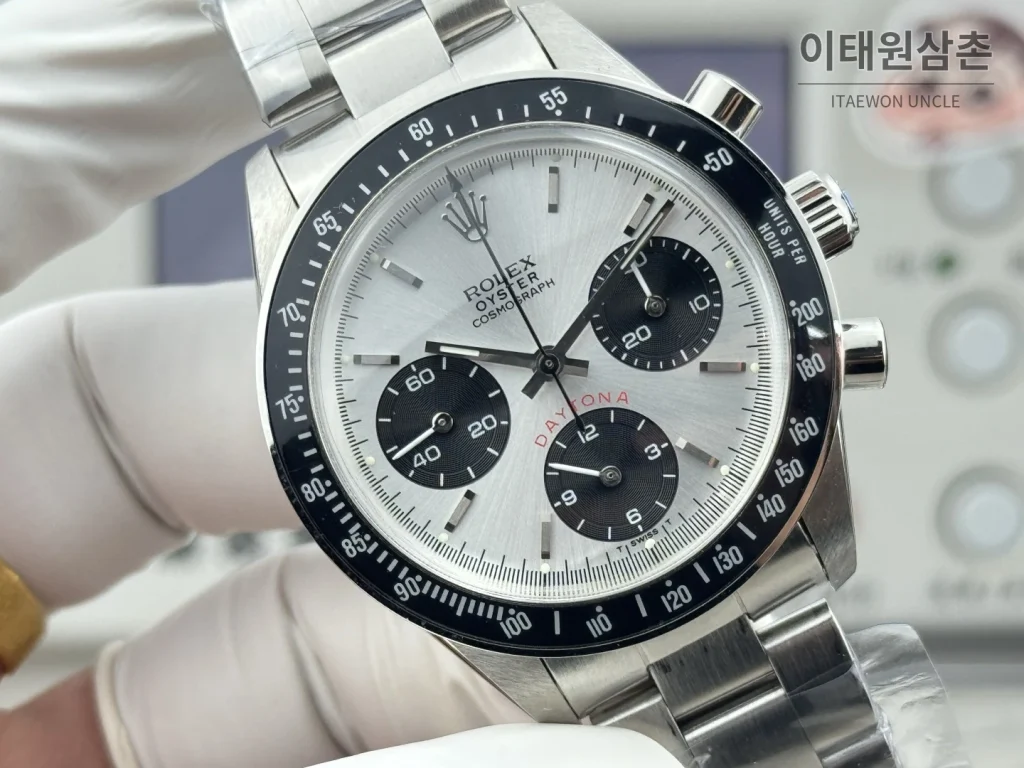 롤렉스 데이토나 뉴먼 팬더다이얼 핸드와인딩 크로노그래프 37mm (6)
