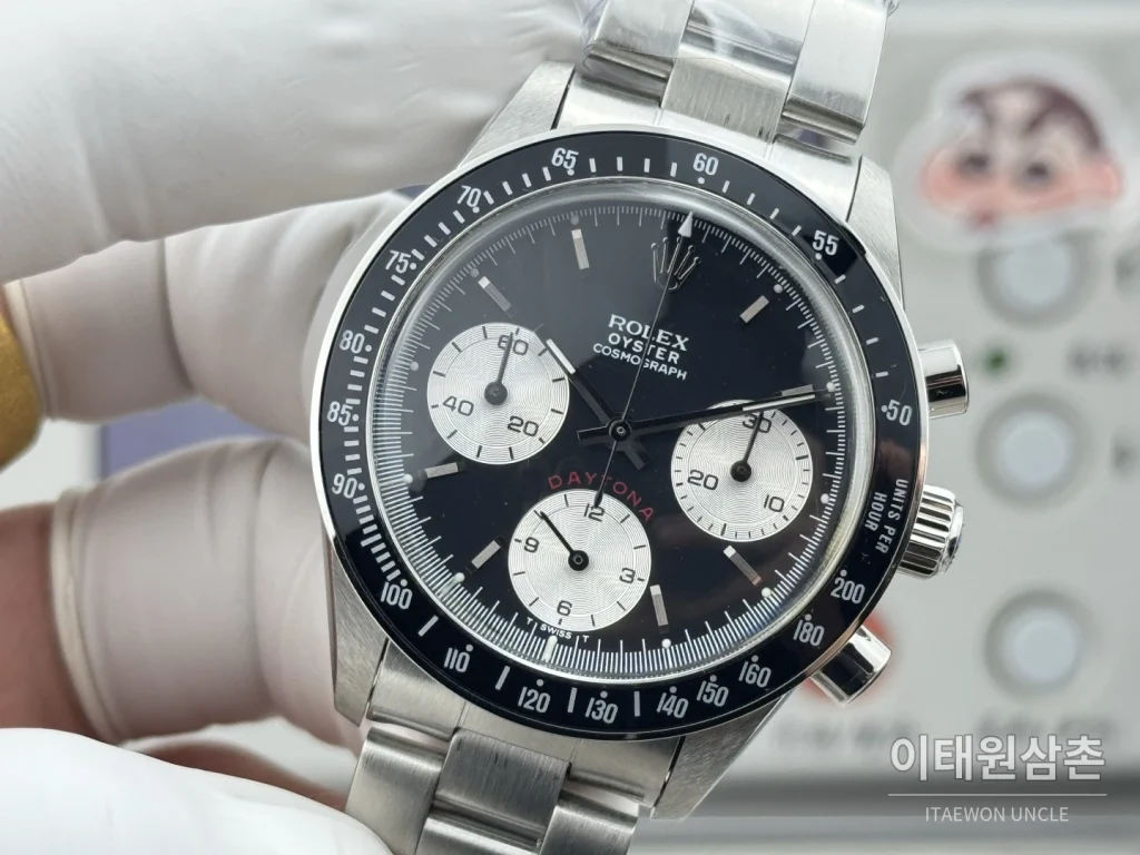 롤렉스 데이토나 뉴먼 팬더다이얼 핸드와인딩 크로노그래프 37mm (2)