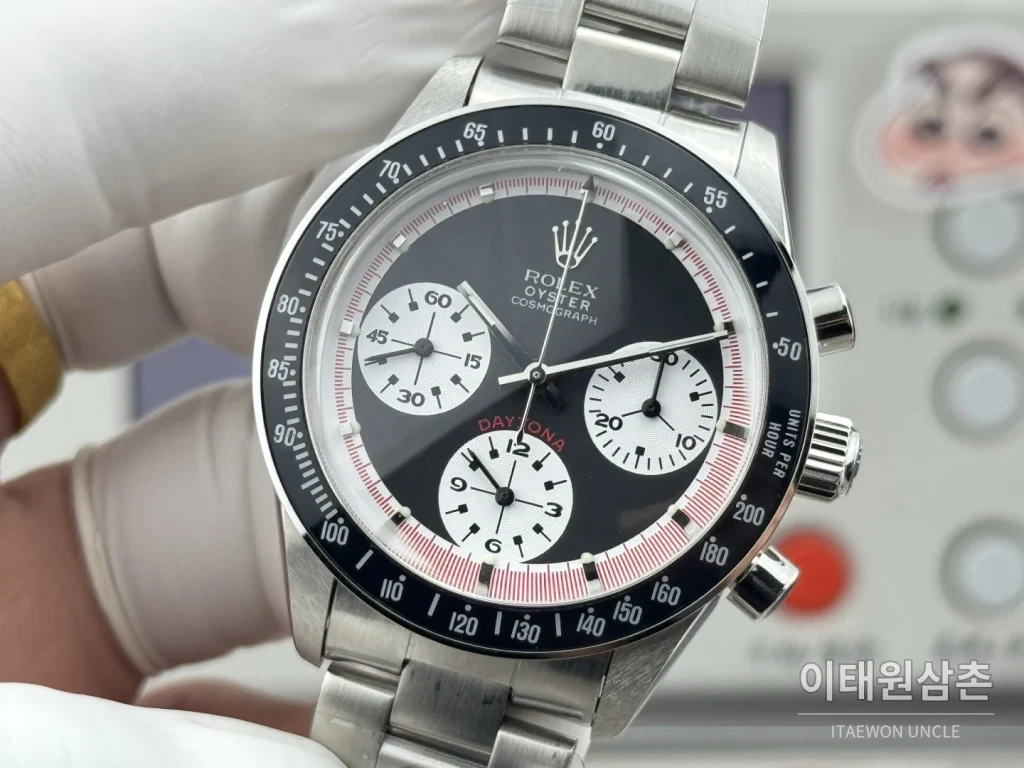 롤렉스 데이토나 뉴먼 팬더다이얼 핸드와인딩 크로노그래프 37mm (3)