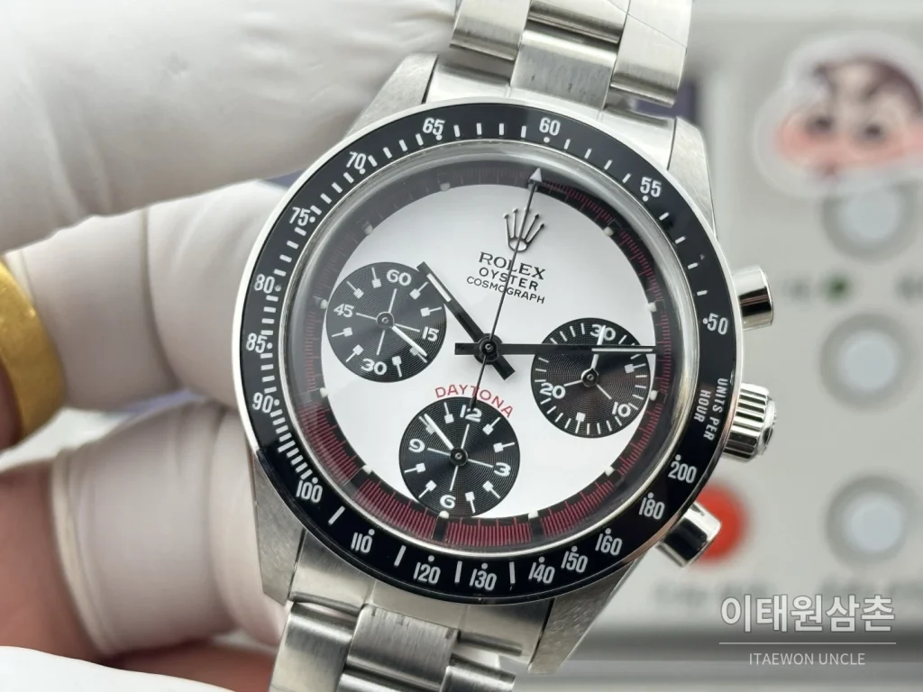 롤렉스 데이토나 뉴먼 팬더다이얼 핸드와인딩 크로노그래프 37mm (5)