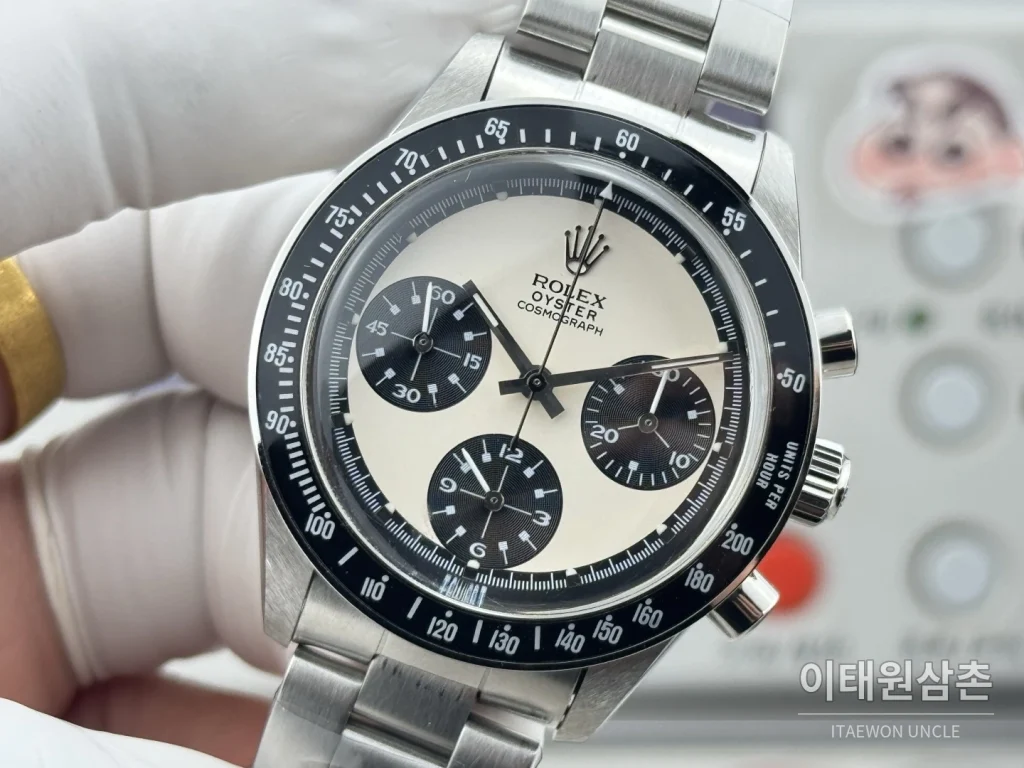 롤렉스 데이토나 뉴먼 팬더다이얼 핸드와인딩 크로노그래프 37mm (7)
