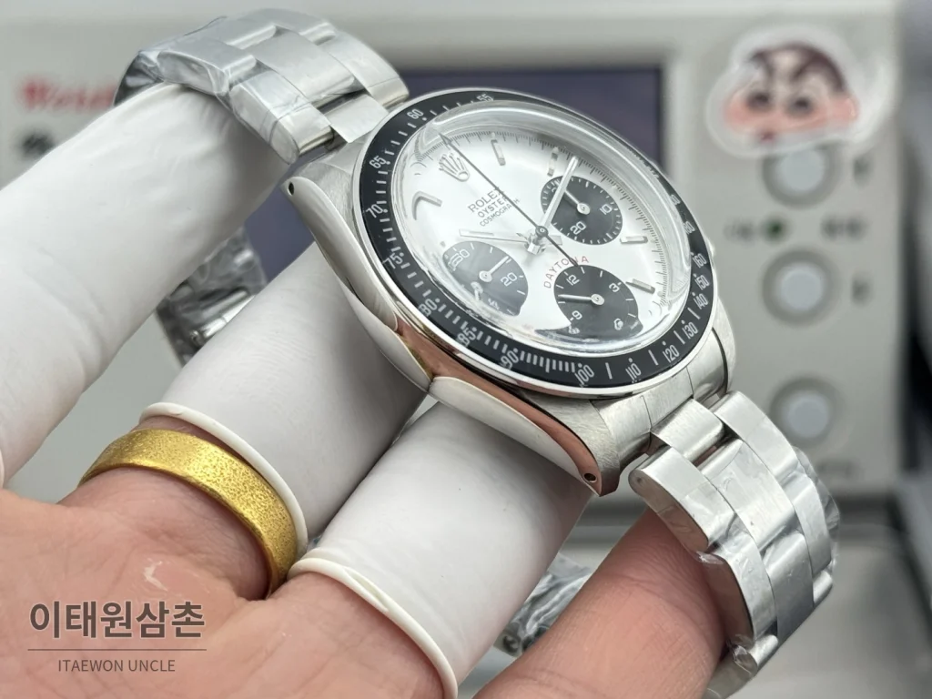 롤렉스 데이토나 뉴먼 팬더다이얼 핸드와인딩 크로노그래프 37mm (6)