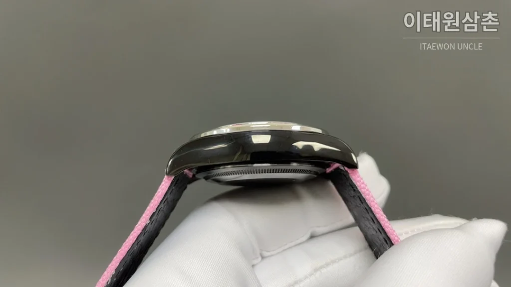 롤렉스 데이토나 크로노그래프 쿼츠 43mm 블루 다이얼 옐로우 나일론 스트랩