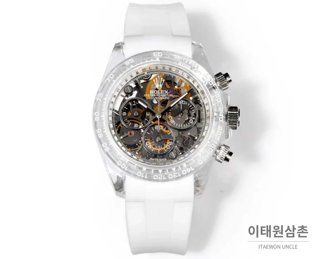 롤렉스 데이토나 러버밴드 블랙다이얼 크로노그래프 오토매틱 40mm