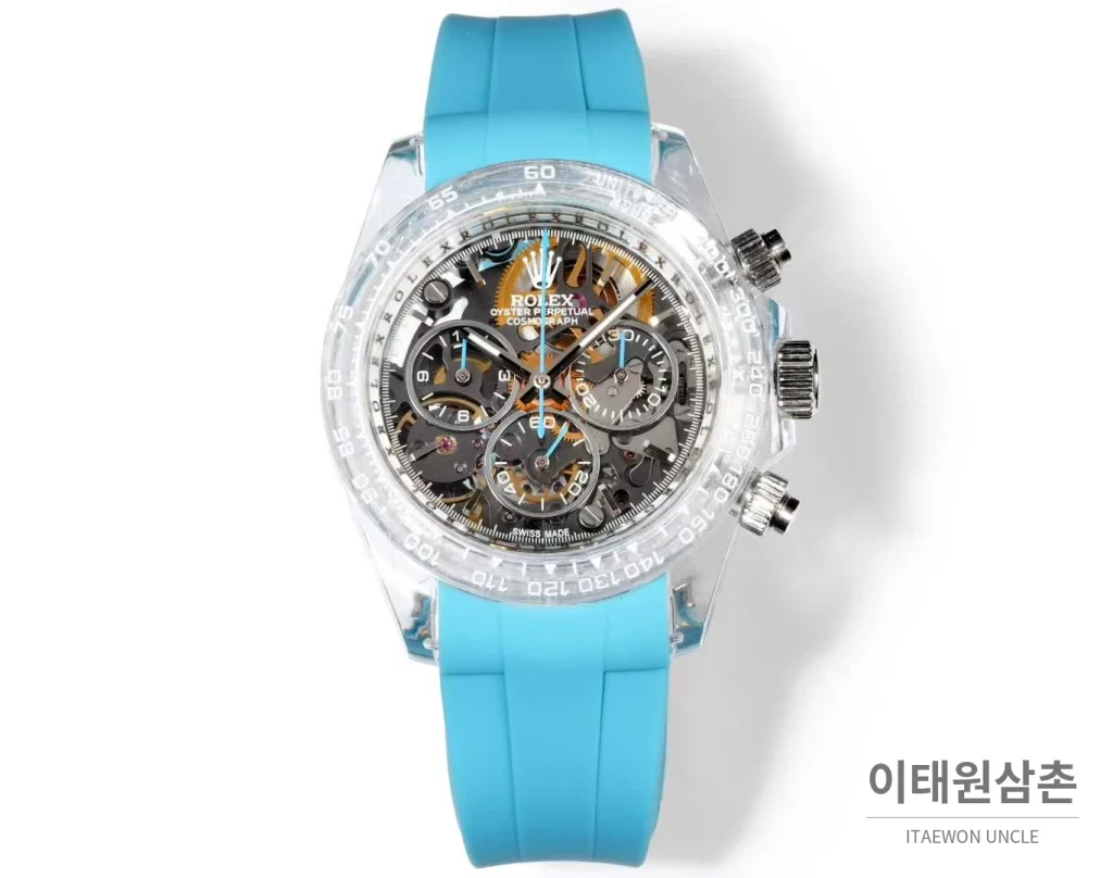 롤렉스 데이토나 러버밴드 블랙다이얼 크로노그래프 오토매틱 40mm (3)