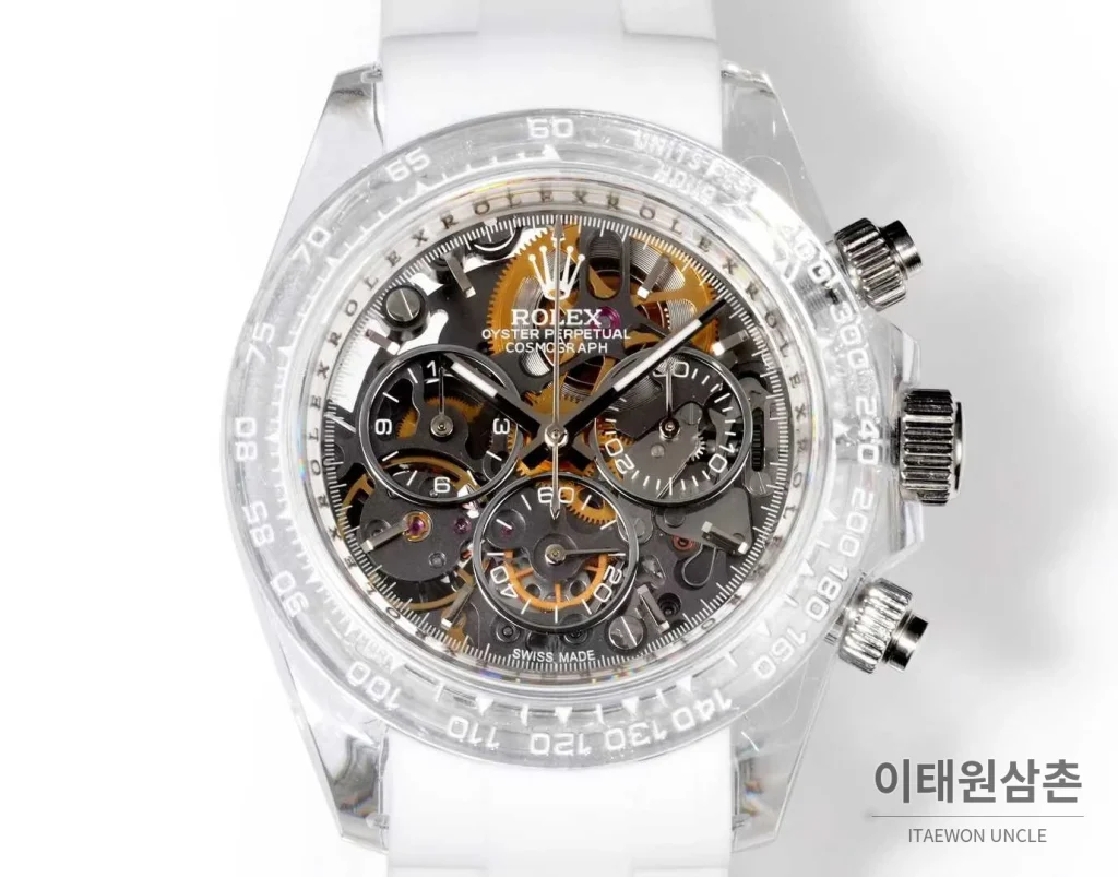 롤렉스 데이토나 러버밴드 블랙다이얼 크로노그래프 오토매틱 40mm