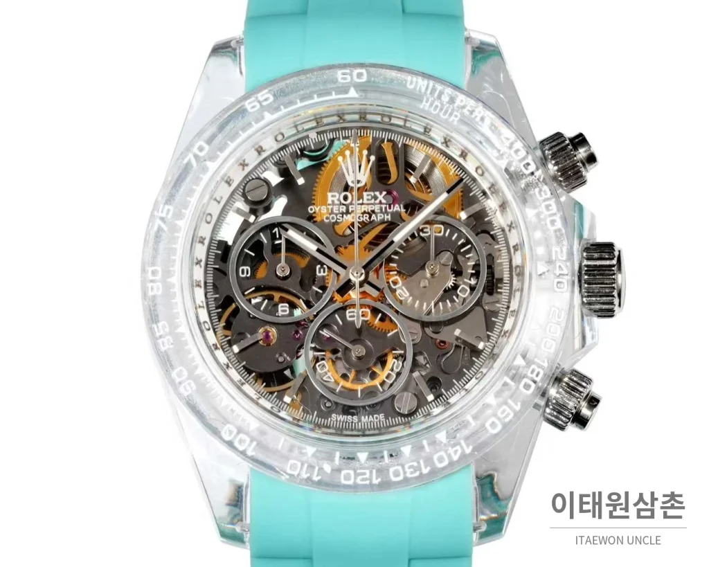 롤렉스 데이토나 러버밴드 블랙다이얼 크로노그래프 오토매틱 40mm (2)