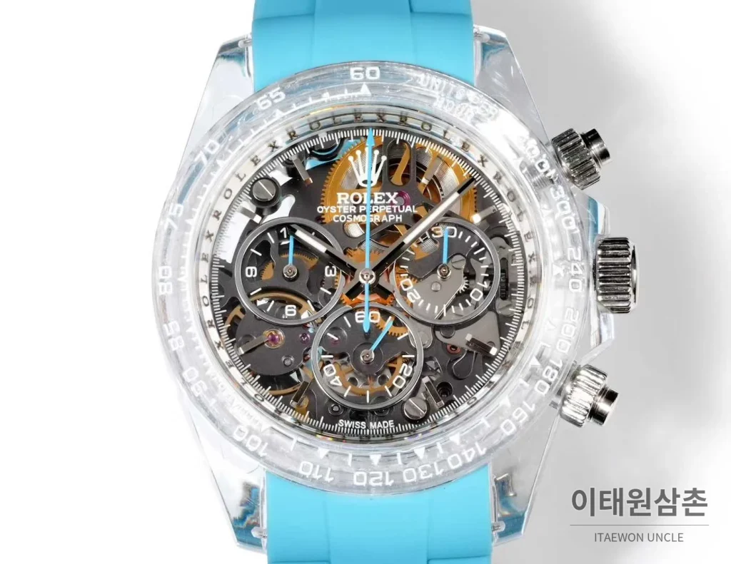 롤렉스 데이토나 러버밴드 블랙다이얼 크로노그래프 오토매틱 40mm (3)