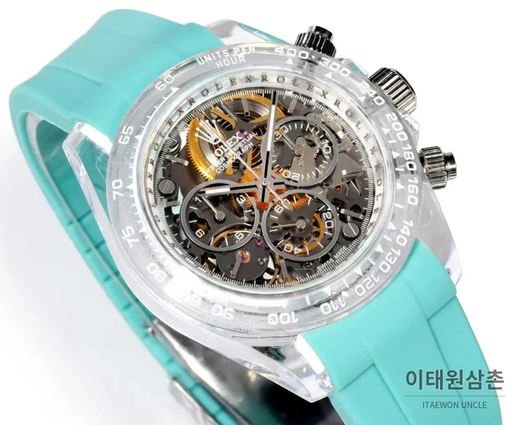 롤렉스 데이토나 러버밴드 블랙다이얼 크로노그래프 오토매틱 40mm (2)