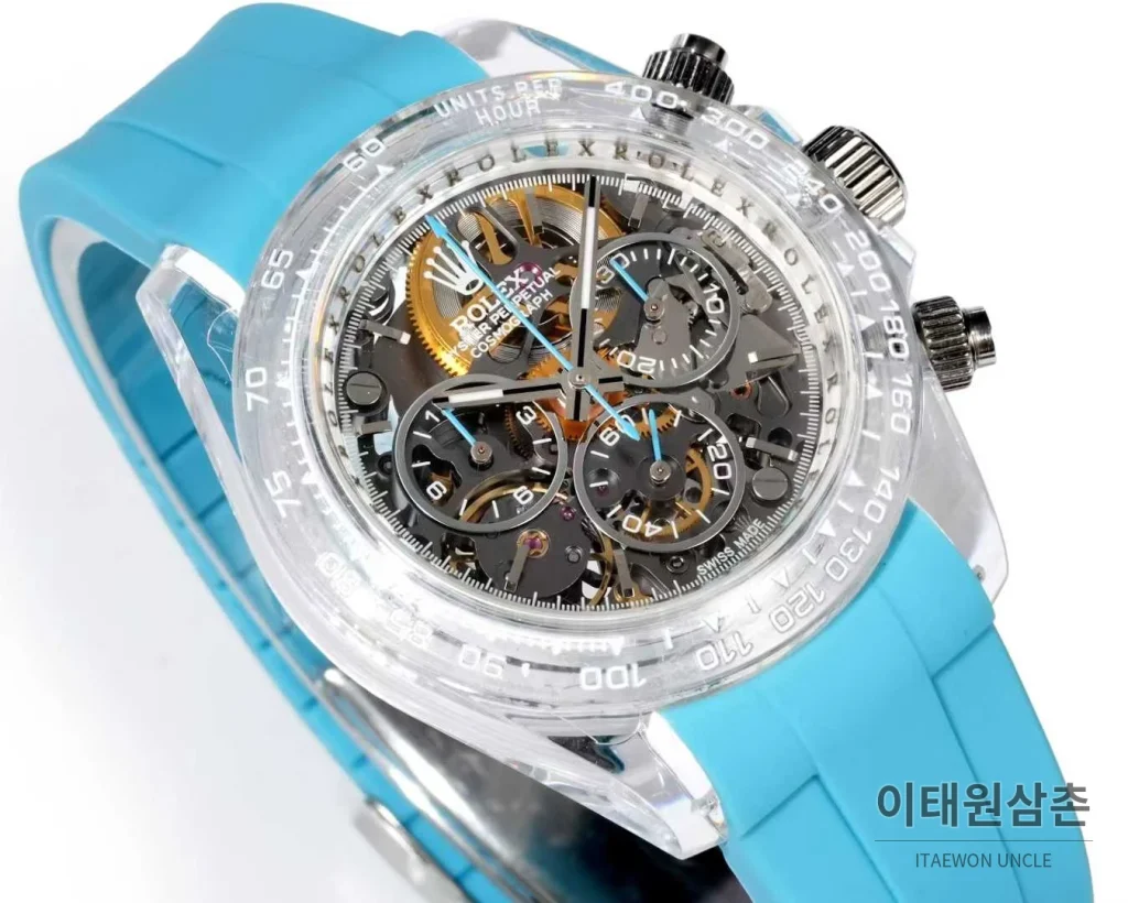 롤렉스 데이토나 러버밴드 블랙다이얼 크로노그래프 오토매틱 40mm (3)
