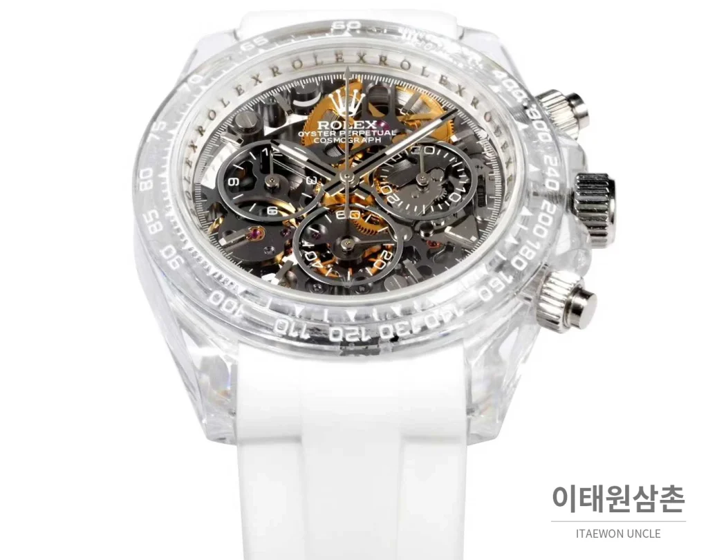 롤렉스 데이토나 러버밴드 블랙다이얼 크로노그래프 오토매틱 40mm