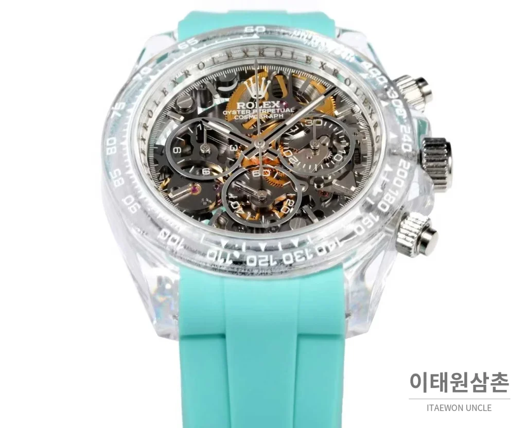 롤렉스 데이토나 러버밴드 블랙다이얼 크로노그래프 오토매틱 40mm (2)