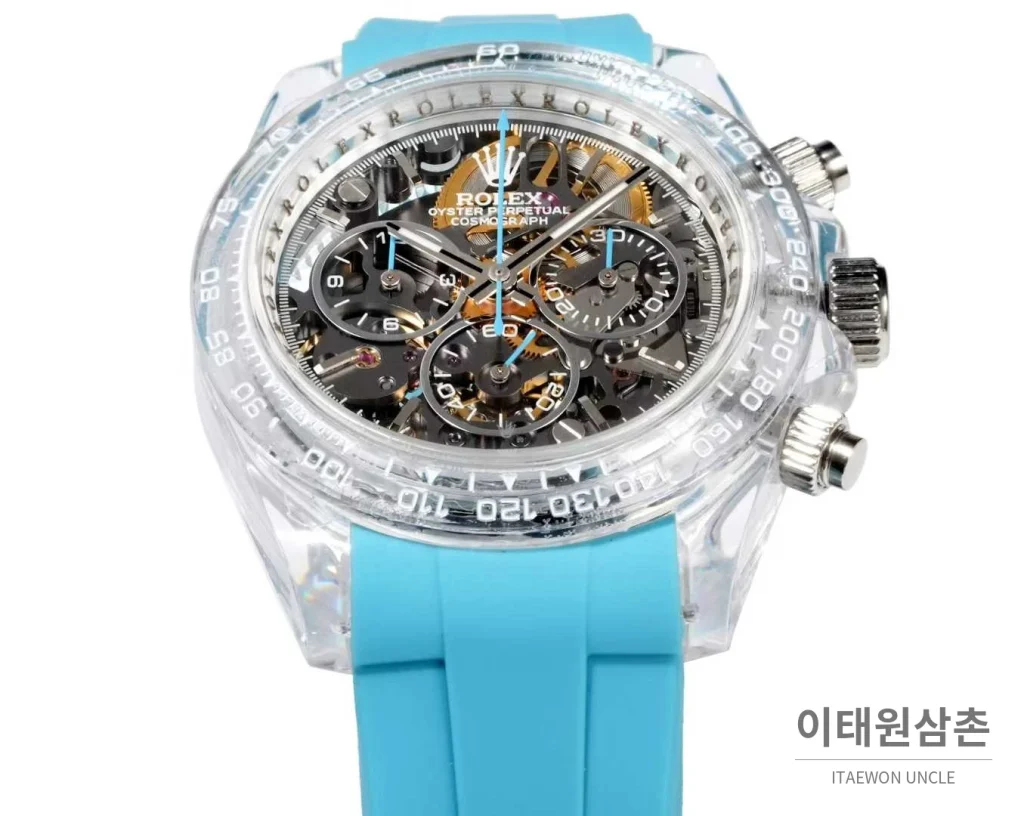 롤렉스 데이토나 러버밴드 블랙다이얼 크로노그래프 오토매틱 40mm (3)
