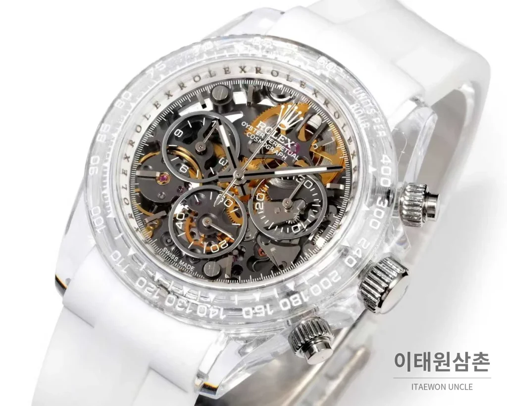 롤렉스 데이토나 러버밴드 블랙다이얼 크로노그래프 오토매틱 40mm