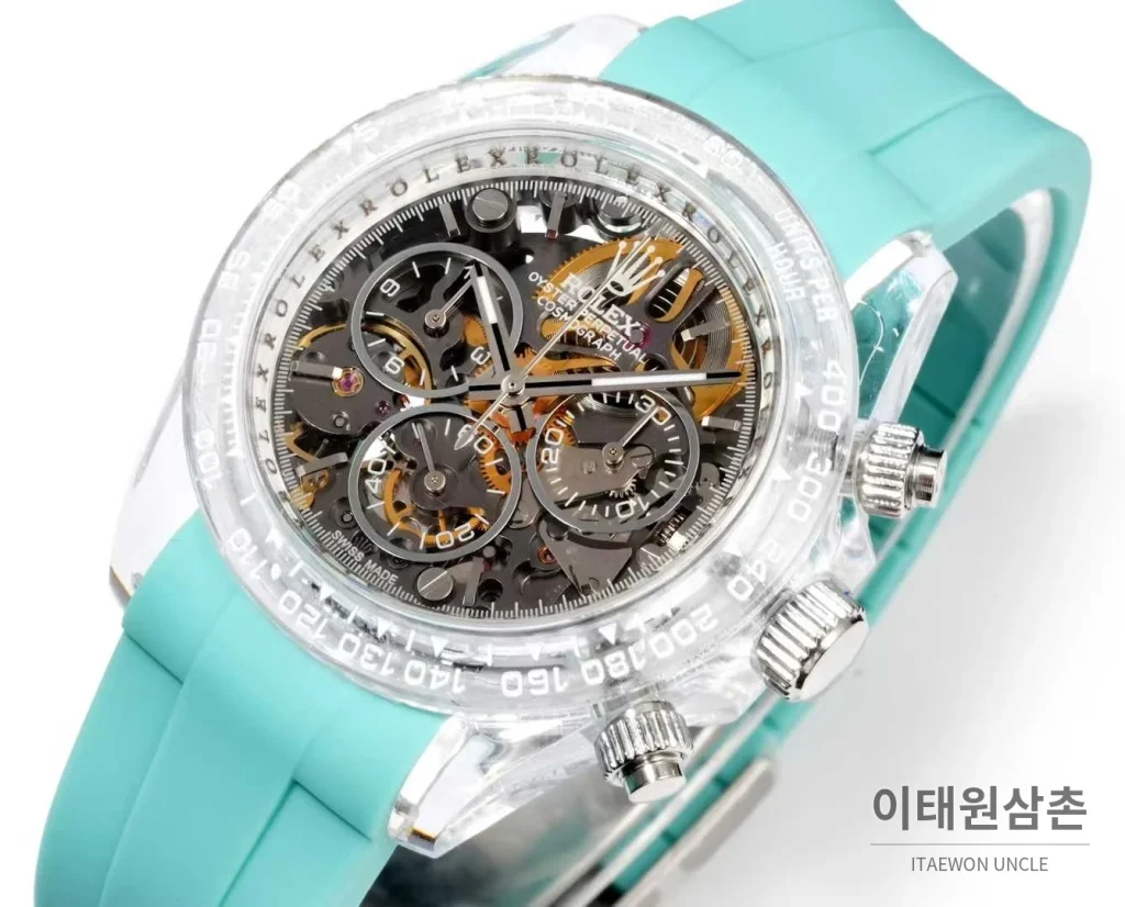 롤렉스 데이토나 러버밴드 블랙다이얼 크로노그래프 오토매틱 40mm (2)