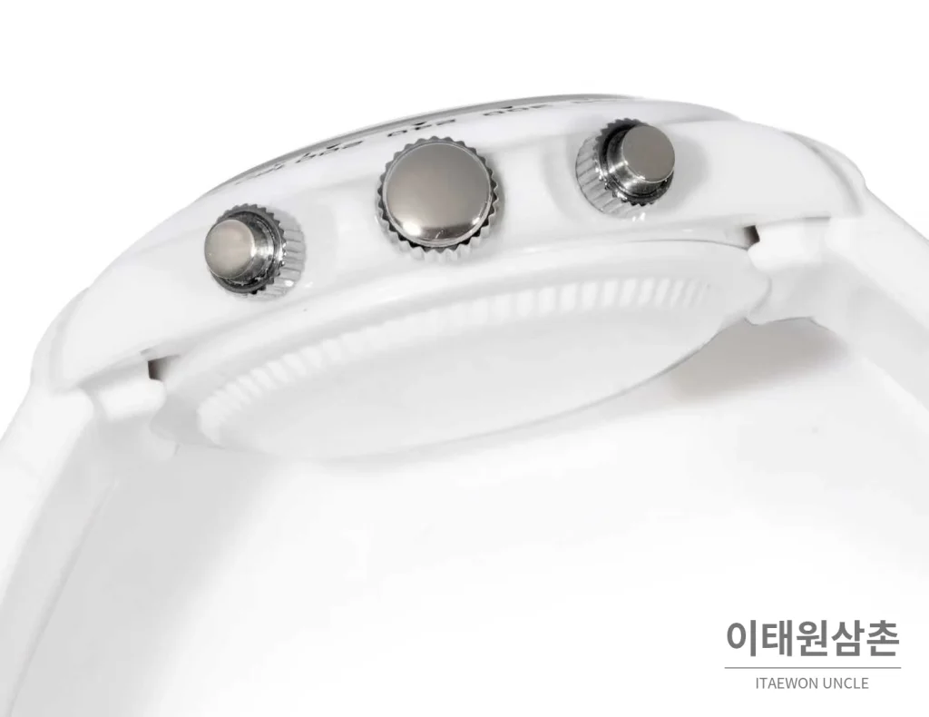 롤렉스 데이토나 러버밴드 블랙다이얼 크로노그래프 오토매틱 40mm 화이트 베젤 (2)