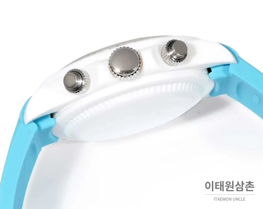 롤렉스 데이토나 러버밴드 블랙다이얼 크로노그래프 오토매틱 40mm 화이트 베젤