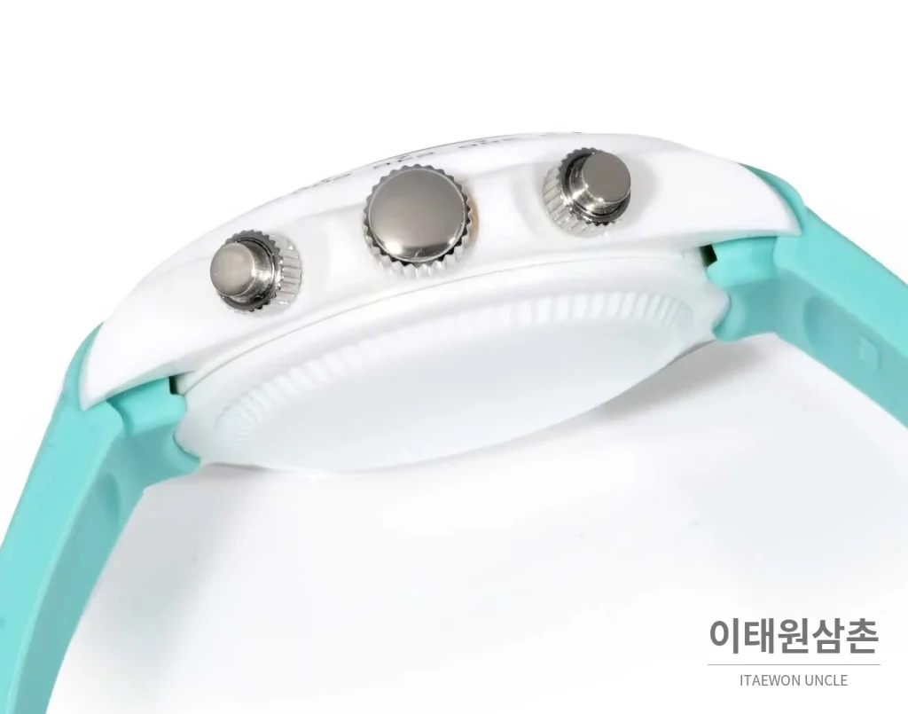 롤렉스 데이토나 러버밴드 블랙다이얼 크로노그래프 오토매틱 40mm 화이트 베젤 (3)