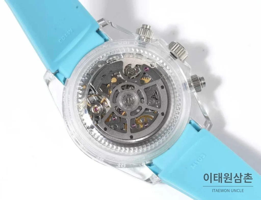 롤렉스 데이토나 러버밴드 블랙다이얼 크로노그래프 오토매틱 40mm (3)