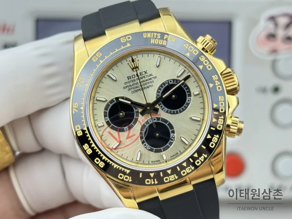 롤렉스 데이토나 옐로우골드 블랙세라믹 크로노그래프 오토매틱 40mm