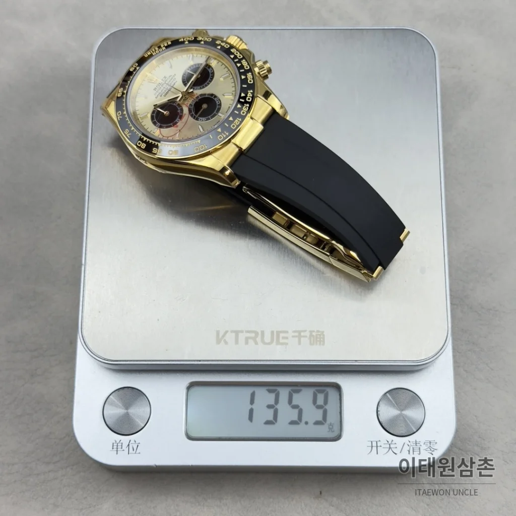롤렉스 데이토나 옐로우골드 블랙세라믹 크로노그래프 오토매틱 40mm