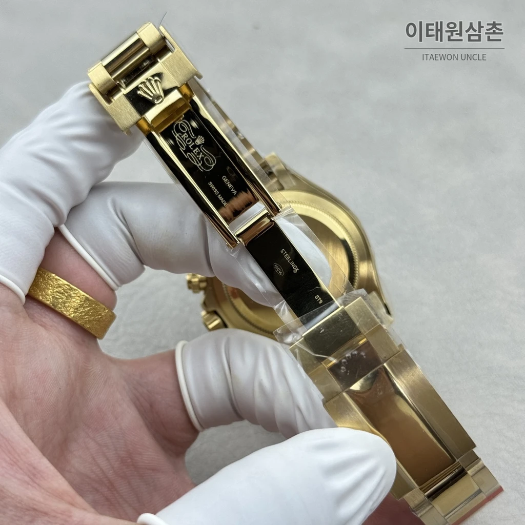 롤렉스 데이토나 옐로우골드 포지드카본베젤 스켈레톤 크로노그래프 스틸밴드 (2)