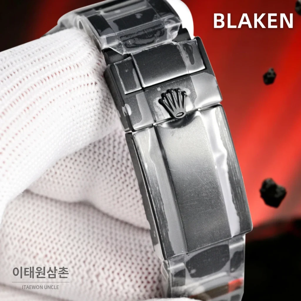 롤렉스 익스플로러2 블라켄 DLC 블랙 GMT 오토매틱 42mm 그레이 다이얼