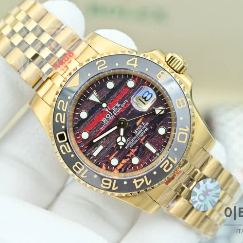 롤렉스 GMT마스터 II 오토매틱 40mm (5) 롤렉스 GMT마스터 II 오토매틱 40mm 멀티컬러 다이얼 골드 브레이슬릿 그레이 베젤