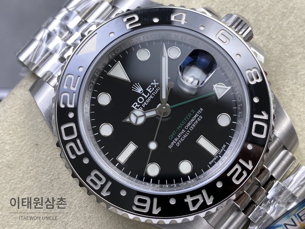 롤렉스 GMT-마스터 II 904L 스틸 세라믹베젤 3285무브먼트 오토매틱 40mm (2)