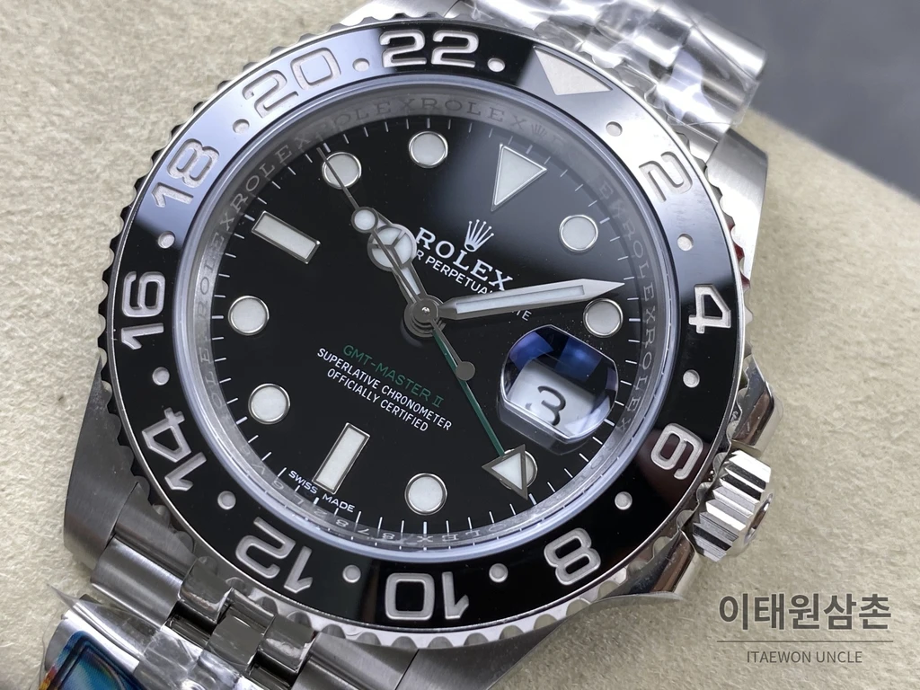 롤렉스 GMT-마스터 II 904L 스틸 세라믹베젤 3285무브먼트 오토매틱 40mm (2)