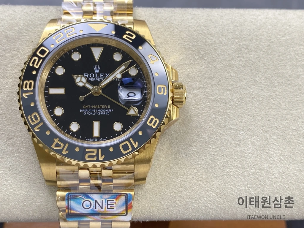 롤렉스 GMT-마스터 II 904L 스틸 세라믹베젤 3285무브먼트 골드베젤 오토매틱 40mm