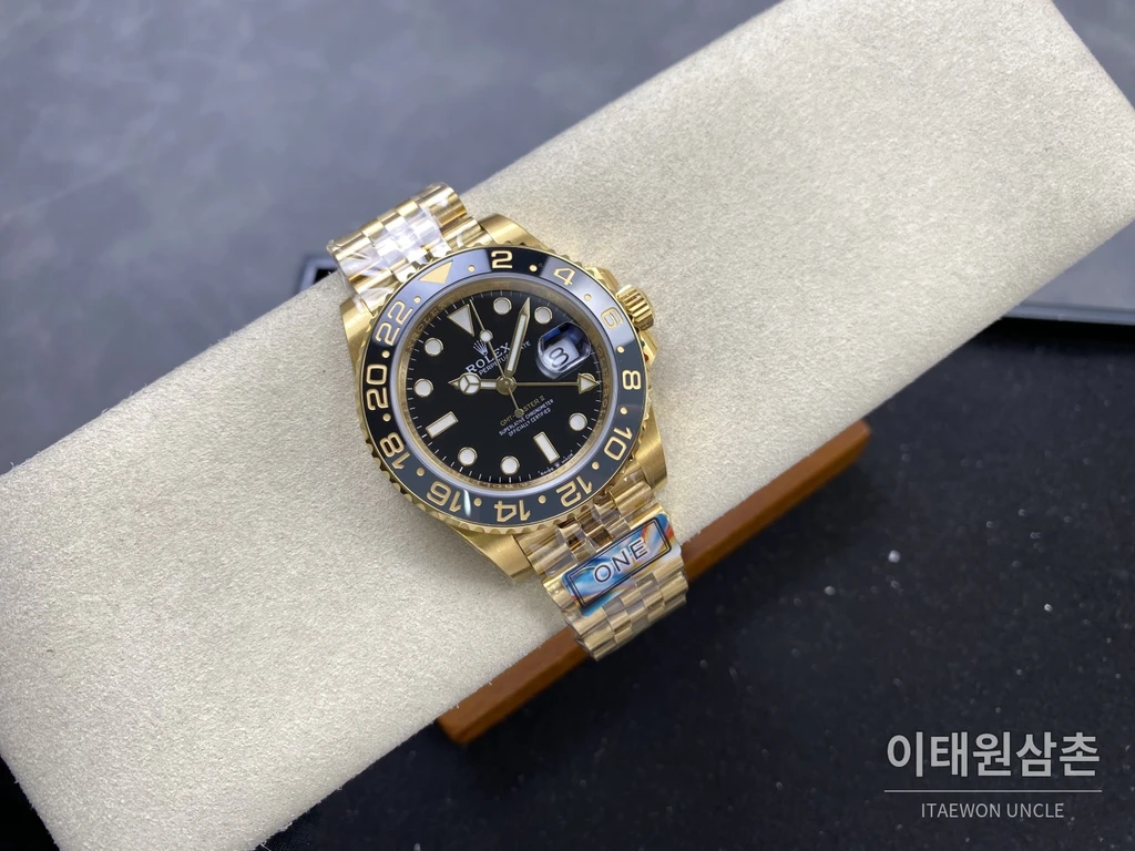롤렉스 GMT-마스터 II 904L 스틸 세라믹베젤 3285무브먼트 골드베젤 오토매틱 40mm
