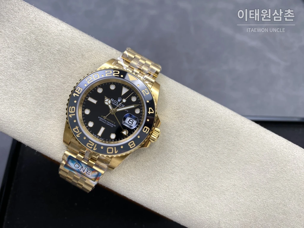 롤렉스 GMT-마스터 II 904L 스틸 세라믹베젤 3285무브먼트 골드베젤 오토매틱 40mm