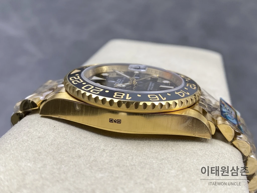 롤렉스 GMT-마스터 II 904L 스틸 세라믹베젤 3285무브먼트 골드베젤 오토매틱 40mm